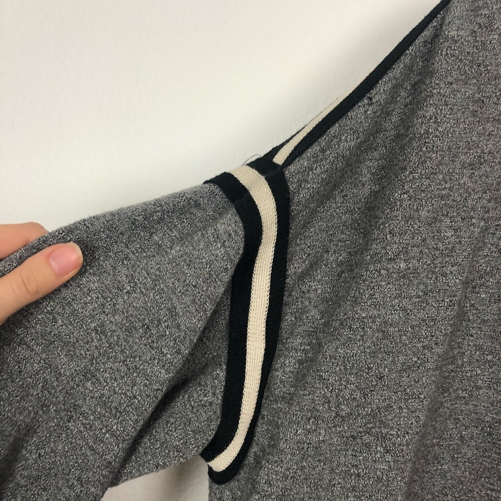 Sundry side stripe gray pullover crew neck sweater - Picture 4 of 7